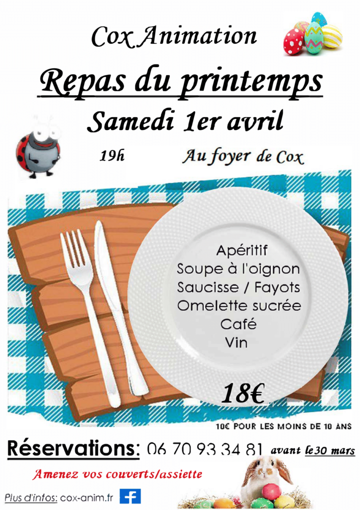 Programme repas printemps 2023