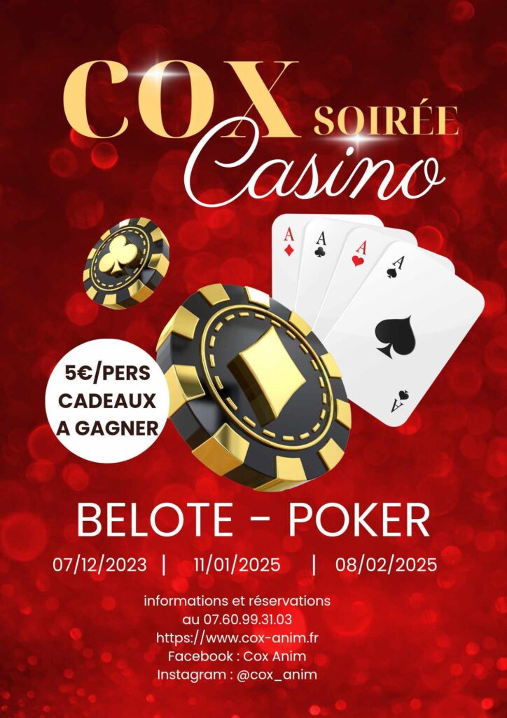 Affiche belote et poker